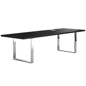 Linea Executive Tavolo riunioni con gamba metallica, 220 x 100 x 74 cm, Nero venato Linea Executive Tavolo riunioni con gamba metallica, 220 x 100 x 74 cm, Nero venato