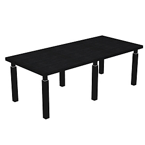 Linea Executive Tavolo riunioni con gamba metallica, 220 x 100 x 74 cm, Piano Nero venato/Gambe nere Linea Executive Tavolo riunioni con gamba metallica, 220 x 100 x 74 cm, Piano Nero venato/Gambe nere