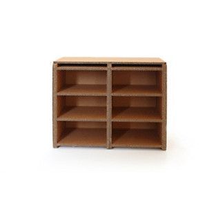 Linea in cartone EcoDesign Mobiletto a giorno Olmo in cartone, 6 vani, cm 75 x 35 x 62 h, Avana Linea in cartone EcoDesign Mobiletto a giorno Olmo in cartone, 6 vani, cm 75 x 35 x 62 h, Avana