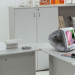 Linea Meeting Armadio medio con ante battenti, 90 x 45 x 130/133 cm, Grigio Linea Meeting Armadio medio con ante battenti, 90 x 45 x 130/133 cm, Grigio