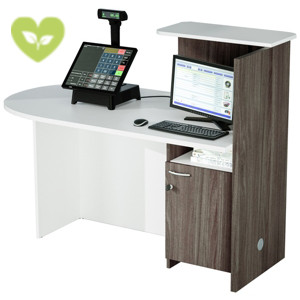 Linea Multitask Postazione bancone sinistro, 142,5 x 83 x 117,2 cm, Frassino Graphite/Bianco Linea Multitask Postazione bancone sinistro, 142,5 x 83 x 117,2 cm, Frassino Graphite/Bianco