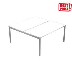 Linea Pronto 2 Postazioni contrapposte, 180 x 164 x 72,5 cm, Piano Bianco, Gambe metalliche Tech Grigio Linea Pronto 2 Postazioni contrapposte, 180 x 164 x 72,5 cm, Piano Bianco, Gambe metalliche Tech Grigio