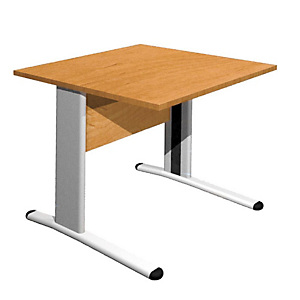 Linea Pronto Portacomputer, 80 x 80 x 72 cm, Gamba metallica a L, Noce chiaro Linea Pronto Portacomputer, 80 x 80 x 72 cm, Gamba metallica a L, Noce chiaro