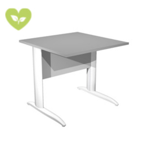 Linea Pronto Portacomputer, 80 x 80 x 72 cm, Piano Grigio, Gambe metalliche a L Bianco Opaco Linea Pronto Portacomputer, 80 x 80 x 72 cm, Piano Grigio, Gambe metalliche a L Bianco Opaco