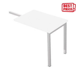 Linea Pronto Ritorno per scrivania, 80 x 60 x 72,5 cm, Piano Bianco, Gambe metalliche Tech Grigio Linea Pronto Ritorno per scrivania, 80 x 60 x 72,5 cm, Piano Bianco, Gambe metalliche Tech Grigio