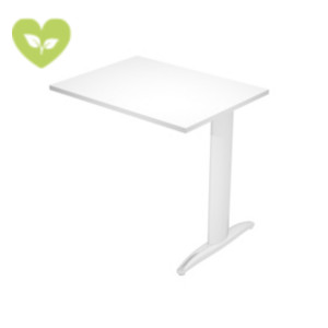 Linea Pronto Ritorno per scrivania operativa, 80 x 60 x 72 cm, Piano Bianco, Gamba metallica a L Effetto Cromato Linea Pronto Ritorno per scrivania operativa, 80 x 60 x 72 cm, Piano Bianco, Gamba metallica a L Effetto Cromato
