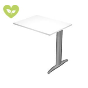 Linea Pronto Ritorno per scrivania operativa, 80 x 60 x 72 cm, Piano Bianco, Gamba metallica a L Grigio Alluminio Linea Pronto Ritorno per scrivania operativa, 80 x 60 x 72 cm, Piano Bianco, Gamba metallica a L Grigio Alluminio
