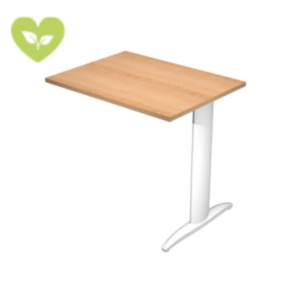 Linea Pronto Ritorno per scrivania operativa, 80 x 60 x 72 cm, Piano Faggio, Gamba metallica a L Bianco Opaco Linea Pronto Ritorno per scrivania operativa, 80 x 60 x 72 cm, Piano Faggio, Gamba metallica a L Bianco Opaco
