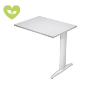 Linea Pronto Ritorno per scrivania operativa, 80 x 60 x 72 cm, Piano Grigio, Gamba metallica a L Effetto Cromato Linea Pronto Ritorno per scrivania operativa, 80 x 60 x 72 cm, Piano Grigio, Gamba metallica a L Effetto Cromato