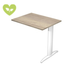 Linea Pronto Ritorno per scrivania operativa, 80 x 60 x 72 cm, Piano Rovere Canadian, Gamba metallica a L Bianco Opaco Linea Pronto Ritorno per scrivania operativa, 80 x 60 x 72 cm, Piano Rovere Canadian, Gamba metallica a L Bianco Opaco