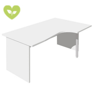 Linea Pronto Scrivania informatica, Piano destro, 160 x 80/100 x 72 cm, Piano e Fianchi melaminico Bianco Linea Pronto Scrivania informatica, Piano destro, 160 x 80/100 x 72 cm, Piano e Fianchi melaminico Bianco