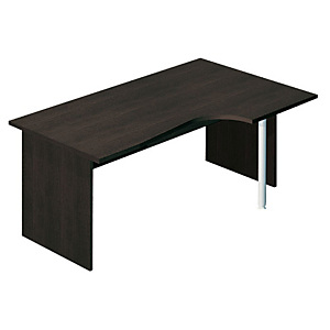 Linea Pronto Scrivania informatica, Piano sinistro, 160 x 100 x 72 cm, Fianchi melaminico nero, Piano nero venato Linea Pronto Scrivania informatica, Piano sinistro, 160 x 100 x 72 cm, Fianchi melaminico nero, Piano nero venato