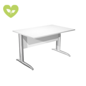 Linea Pronto Scrivania operativa, 120 x 80 x 72 cm, Piano Bianco, Gambe metalliche a L Effetto Cromato Linea Pronto Scrivania operativa, 120 x 80 x 72 cm, Piano Bianco, Gambe metalliche a L Effetto Cromato