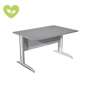Linea Pronto Scrivania operativa, 140 x 80 x 72 cm, Piano Grigio, Gambe metalliche a L Effetto Cromato Linea Pronto Scrivania operativa, 140 x 80 x 72 cm, Piano Grigio, Gambe metalliche a L Effetto Cromato