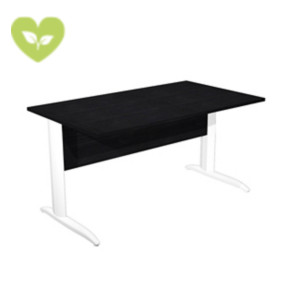 Linea Pronto Scrivania operativa, 140 x 80 x 72 cm, Piano Nero Venato, Gambe metalliche a L Bianco Opaco Linea Pronto Scrivania operativa, 140 x 80 x 72 cm, Piano Nero Venato, Gambe metalliche a L Bianco Opaco