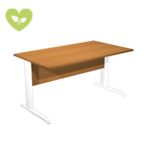 Linea Pronto Scrivania operativa, 140 x 80 x 72 cm, Piano Noce Chiaro, Gambe metalliche a L Bianco Opaco Linea Pronto Scrivania operativa, 140 x 80 x 72 cm, Piano Noce Chiaro, Gambe metalliche a L Bianco Opaco