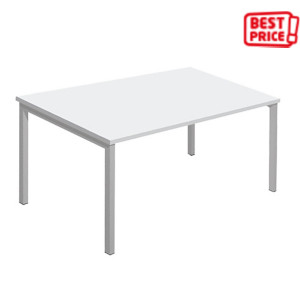 Linea Pronto Scrivania operativa, 160 x 80 x 72,5 cm, Piano Bianco, Gambe metalliche Tech Grigio Linea Pronto Scrivania operativa, 160 x 80 x 72,5 cm, Piano Bianco, Gambe metalliche Tech Grigio