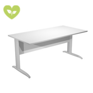 Linea Pronto Scrivania operativa, 160 x 80 x 72 cm, Piano Bianco, Gambe metalliche a L Effetto Cromato Linea Pronto Scrivania operativa, 160 x 80 x 72 cm, Piano Bianco, Gambe metalliche a L Effetto Cromato