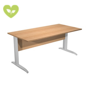 Linea Pronto Scrivania operativa, 160 x 80 x 72 cm, Piano Faggio, Gambe metalliche a L Effetto Cromato Linea Pronto Scrivania operativa, 160 x 80 x 72 cm, Piano Faggio, Gambe metalliche a L Effetto Cromato