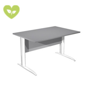 Linea Pronto Scrivania operativa, 160 x 80 x 72 cm, Piano Grigio, Gambe metalliche a L Bianco Opaco Linea Pronto Scrivania operativa, 160 x 80 x 72 cm, Piano Grigio, Gambe metalliche a L Bianco Opaco