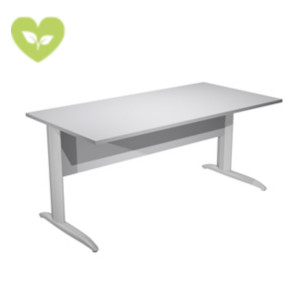 Linea Pronto Scrivania operativa, 160 x 80 x 72 cm, Piano Grigio, Gambe metalliche a L Effetto Cromato Linea Pronto Scrivania operativa, 160 x 80 x 72 cm, Piano Grigio, Gambe metalliche a L Effetto Cromato