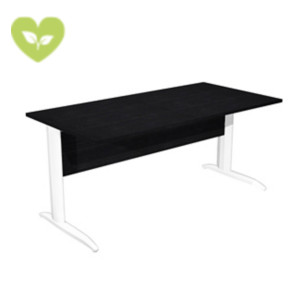 Linea Pronto Scrivania operativa, 160 x 80 x 72 cm, Piano Nero Venato, Gambe metalliche a L Bianco Opaco Linea Pronto Scrivania operativa, 160 x 80 x 72 cm, Piano Nero Venato, Gambe metalliche a L Bianco Opaco