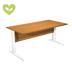 Linea Pronto Scrivania operativa, 160 x 80 x 72 cm, Piano Noce Chiaro, Gambe metalliche a L Bianco Opaco Linea Pronto Scrivania operativa, 160 x 80 x 72 cm, Piano Noce Chiaro, Gambe metalliche a L Bianco Opaco