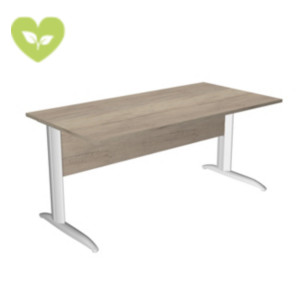 Linea Pronto Scrivania operativa, 160 x 80 x 72 cm, Piano Rovere Canadian, Gambe metalliche a L Bianco Opaco Linea Pronto Scrivania operativa, 160 x 80 x 72 cm, Piano Rovere Canadian, Gambe metalliche a L Bianco Opaco