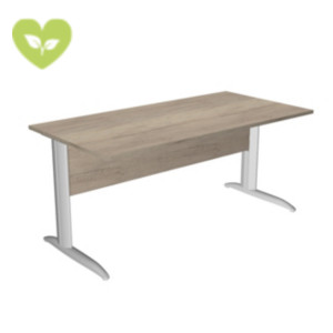 Linea Pronto Scrivania operativa, 160 x 80 x 72 cm, Piano Rovere Canadian, Gambe metalliche a L Grigio Alluminio Linea Pronto Scrivania operativa, 160 x 80 x 72 cm, Piano Rovere Canadian, Gambe metalliche a L Grigio Alluminio