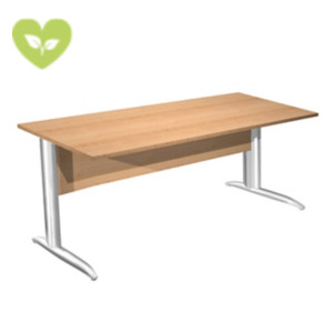 Linea Pronto Scrivania operativa, 180 x 80 x 72 cm, Piano Faggio, Gambe metalliche a L Effetto Cromato Linea Pronto Scrivania operativa, 180 x 80 x 72 cm, Piano Faggio, Gambe metalliche a L Effetto Cromato