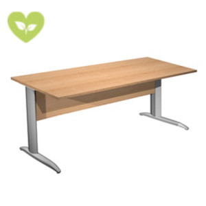 Linea Pronto Scrivania operativa, 180 x 80 x 72 cm, Piano Faggio, Gambe metalliche a L Grigio Alluminio Linea Pronto Scrivania operativa, 180 x 80 x 72 cm, Piano Faggio, Gambe metalliche a L Grigio Alluminio