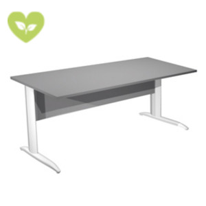 Linea Pronto Scrivania operativa, 180 x 80 x 72 cm, Piano Grigio, Gambe metalliche a L Bianco Opaco Linea Pronto Scrivania operativa, 180 x 80 x 72 cm, Piano Grigio, Gambe metalliche a L Bianco Opaco