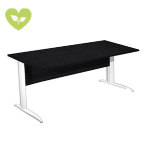 Linea Pronto Scrivania operativa, 180 x 80 x 72 cm, Piano Nero Venato, Gambe metalliche a L Bianco Opaco Linea Pronto Scrivania operativa, 180 x 80 x 72 cm, Piano Nero Venato, Gambe metalliche a L Bianco Opaco