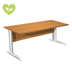 Linea Pronto Scrivania operativa, 180 x 80 x 72 cm, Piano Noce Chiaro, Gambe metalliche a L Effetto Cromato Linea Pronto Scrivania operativa, 180 x 80 x 72 cm, Piano Noce Chiaro, Gambe metalliche a L Effetto Cromato