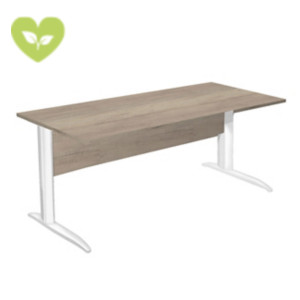 Linea Pronto Scrivania operativa, 180 x 80 x 72 cm, Piano Rovere Canadian, Gambe metalliche a L Bianco Opaco Linea Pronto Scrivania operativa, 180 x 80 x 72 cm, Piano Rovere Canadian, Gambe metalliche a L Bianco Opaco