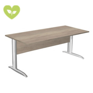 Linea Pronto Scrivania operativa, 180 x 80 x 72 cm, Piano Rovere Canadian, Gambe metalliche a L Effetto Cromato Linea Pronto Scrivania operativa, 180 x 80 x 72 cm, Piano Rovere Canadian, Gambe metalliche a L Effetto Cromato