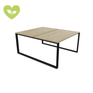 Linea Pure 2 Postazioni contrapposte, 160 x 164 x 75 cm, Piano Rovere, Gambe metalliche Nero Linea Pure 2 Postazioni contrapposte, 160 x 164 x 75 cm, Piano Rovere, Gambe metalliche Nero