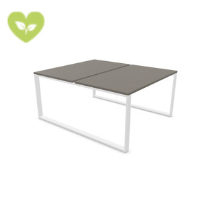 Linea Pure 2 Postazioni contrapposte, 160 x 164 x 75 cm, Piano Tortora, Gambe metalliche Bianco Linea Pure 2 Postazioni contrapposte, 160 x 164 x 75 cm, Piano Tortora, Gambe metalliche Bianco
