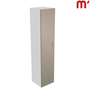 Linea Pure Mobile alto, 1 anta battente a sinistra, 45 x 45 x 210 cm, Struttura Bianco, Anta Tortora Linea Pure Mobile alto, 1 anta battente a sinistra, 45 x 45 x 210 cm, Struttura Bianco, Anta Tortora