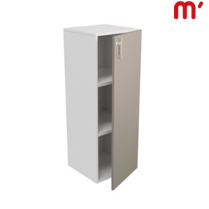 Linea Pure Mobile medio, 1 anta battente a destra, 45 x 45 x 127 cm, Struttura Bianco, Anta Tortora Linea Pure Mobile medio, 1 anta battente a destra, 45 x 45 x 127 cm, Struttura Bianco, Anta Tortora