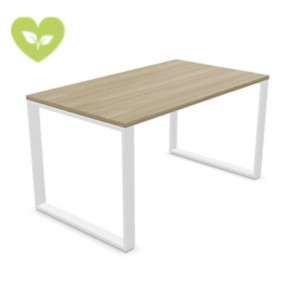 Linea Pure Scrivania operativa, 180 x 80 x 75 cm, Piano Rovere, Gambe metalliche Bianco Linea Pure Scrivania operativa, 180 x 80 x 75 cm, Piano Rovere, Gambe metalliche Bianco