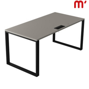 Linea Pure Scrivania operativa, Passacavi e canalina, 180 x 80 x 75 cm, Piano Tortora, Gambe metalliche Nero Linea Pure Scrivania operativa, Passacavi e canalina, 180 x 80 x 75 cm, Piano Tortora, Gambe metalliche Nero