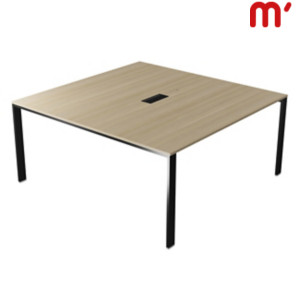 Linea Pure Tavolo riunioni, Passacavi e canalina, 120 x 124 x 74 cm, Piano Rovere, Gambe metalliche Nero Linea Pure Tavolo riunioni, Passacavi e canalina, 120 x 124 x 74 cm, Piano Rovere, Gambe metalliche Nero