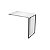 Linea Square Allungo per scrivania con gambe metalliche, 80 x 50 x 74,4 cm, Piano e fianco Bianco, Gamba Antracite Opaco - 1