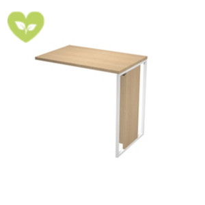 Linea Square Allungo per scrivania operativa, 80 x 50 x 74,4 cm, Piano Rovere, Gamba melaminico/metallo Bianco Linea Square Allungo per scrivania operativa, 80 x 50 x 74,4 cm, Piano Rovere, Gamba melaminico/metallo Bianco