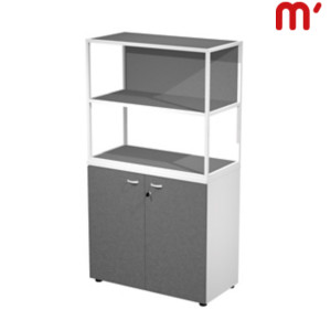 Linea Square Libreria in metallo bassa a giorno + armadio basso ante battenti, 90 x 46 x 165 cm, Struttura Bianca, Armadio Bianco, Ante e Mensole Antracite Linea Square Libreria in metallo bassa a giorno + armadio basso ante battenti, 90 x 46 x 165 cm, Struttura Bianca, Armadio Bianco, Ante e Mensole Antracite