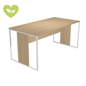 Linea Square Scrivania operativa, 160 x 80 x 74,4 cm, Piano Rovere, Gambe melaminico/metallo Bianco Linea Square Scrivania operativa, 160 x 80 x 74,4 cm, Piano Rovere, Gambe melaminico/metallo Bianco