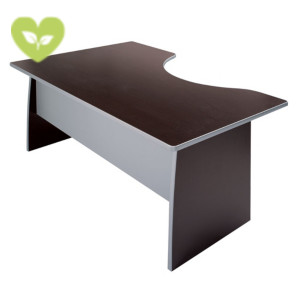 Linea Vertigo Scrivania informatica, Piano destro, 160 x 80/100 x 72 cm, Wengé/Grigio Linea Vertigo Scrivania informatica, Piano destro, 160 x 80/100 x 72 cm, Wengé/Grigio