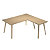 Linea Wood, Allungo laterale destro/sinistro per scrivania, 60 x 80 x 74,4 cm, Gamba in legno, Rovere - 2