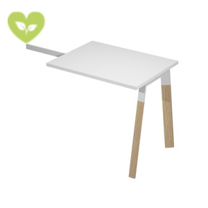 Linea Wood Allungo per scrivania operativa, 80 x 60 x 72,5 cm, Piano Bianco, Gamba legno/metallo Rovere/Bianco Linea Wood Allungo per scrivania operativa, 80 x 60 x 72,5 cm, Piano Bianco, Gamba legno/metallo Rovere/Bianco